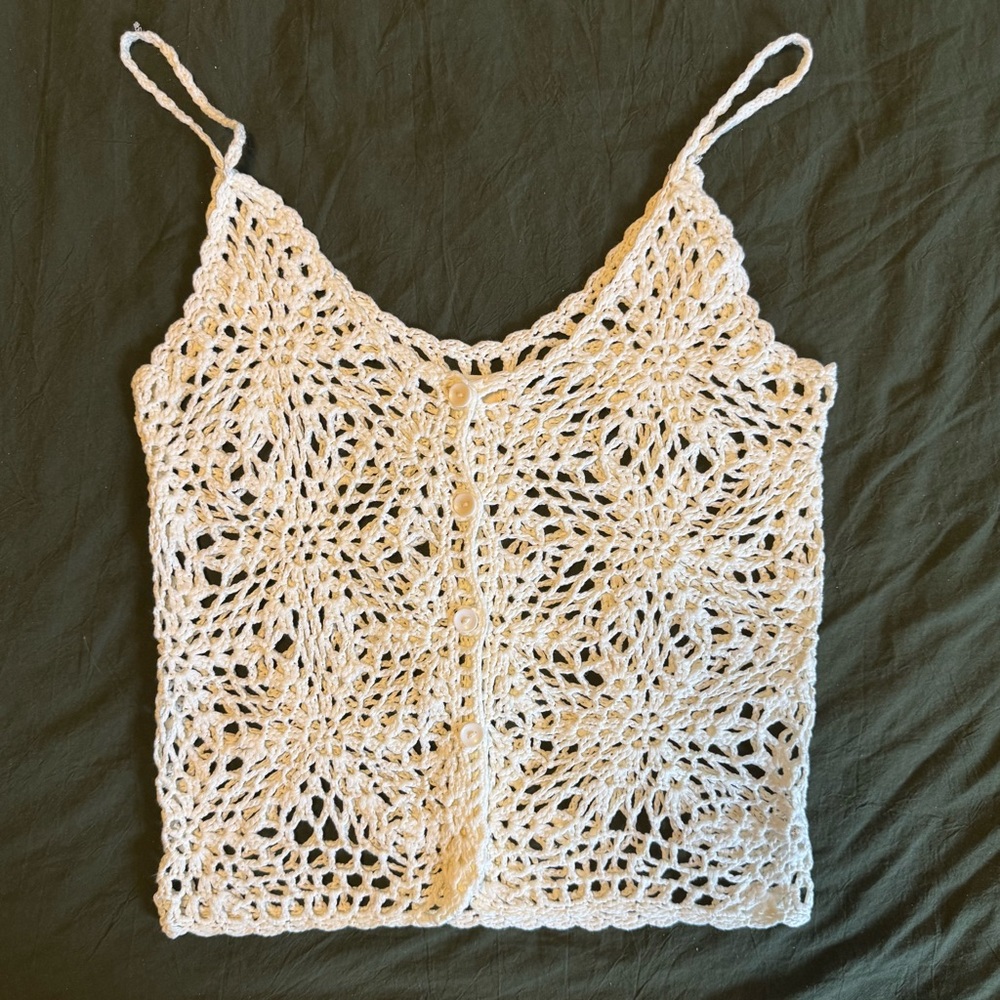 White Crochet Lace Top